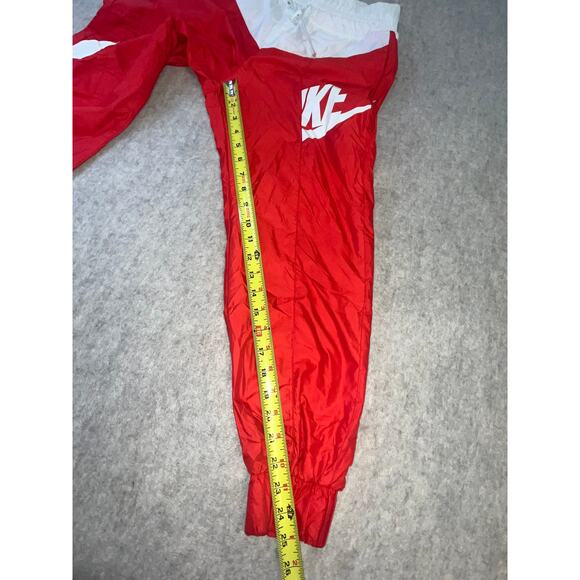 Nike Women’s Windrunner Pants Red White Logo Joggers Retro 90's Era Track Nylon - Picture 4 of 8